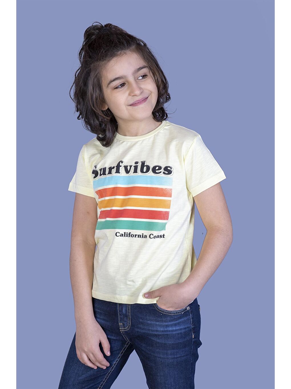 Toontoykids Sarı Erkek Çocuk Surfvibes Baskılı Tişört