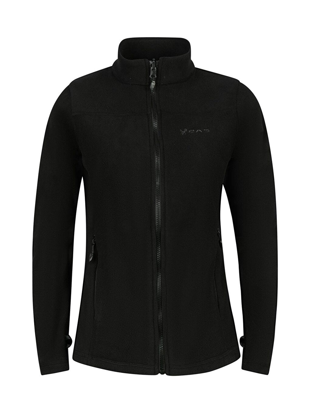 Cara Kadın Tam Fermuarlı İnce Polar Sweatshirt Siyah