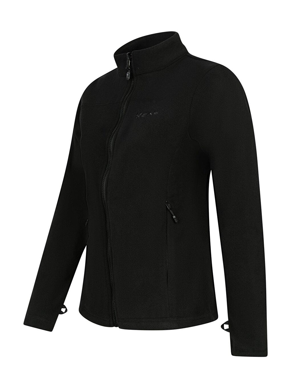 Cara Kadın Tam Fermuarlı İnce Polar Sweatshirt Siyah-1