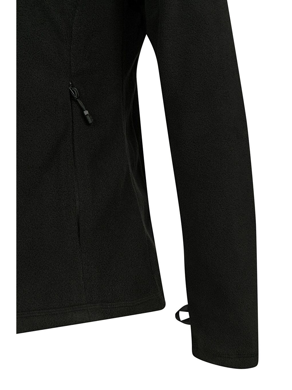 Cara Kadın Tam Fermuarlı İnce Polar Sweatshirt Siyah-3