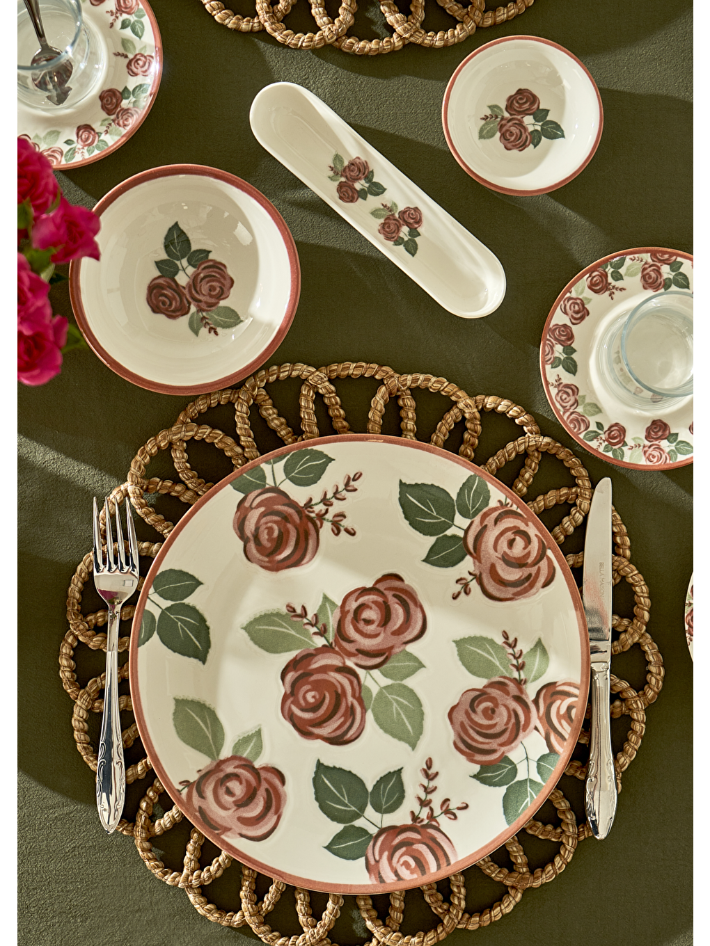 Karışık Rose Porselen 3'lü Kase (13 cm)-3