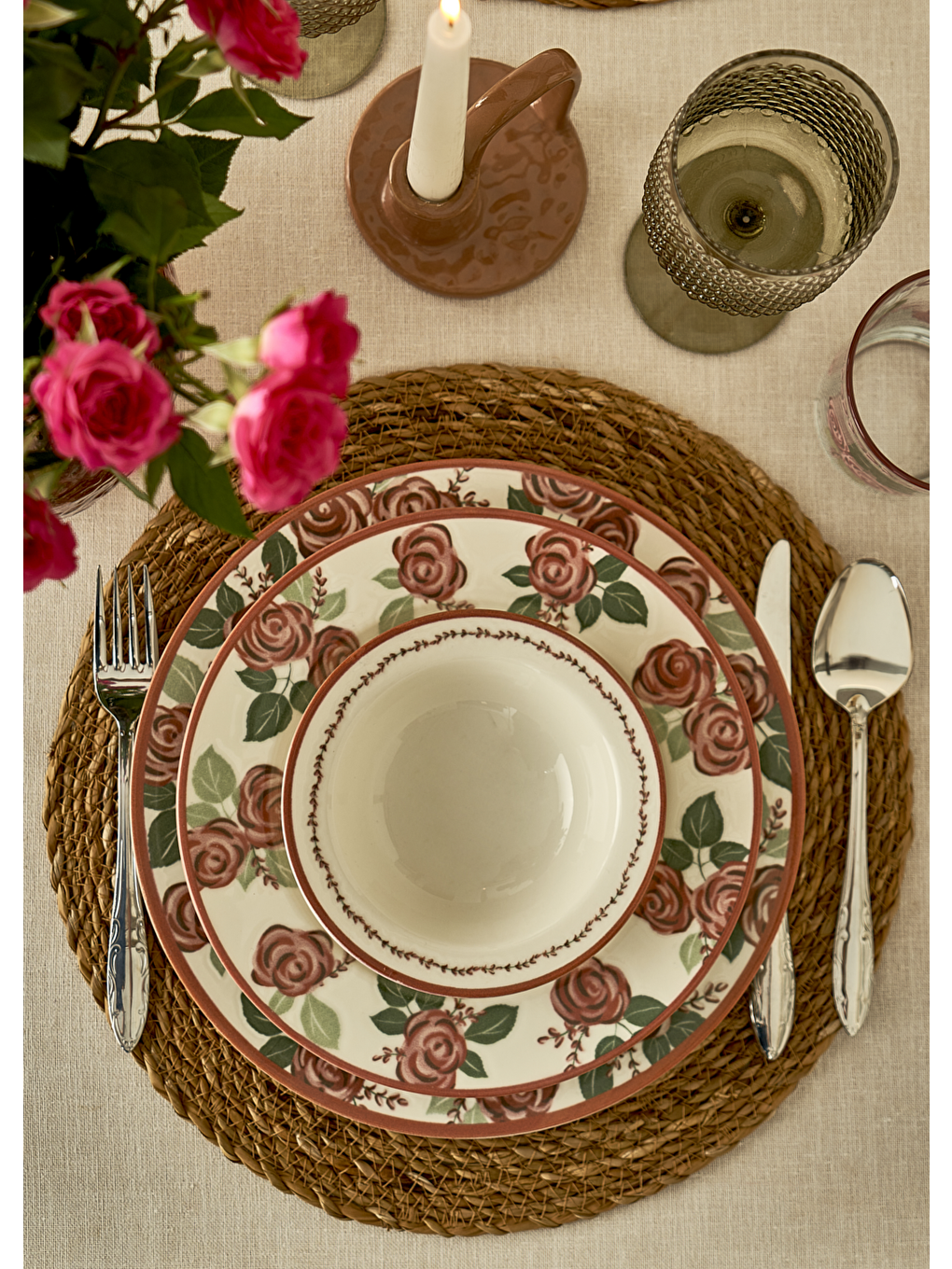 Karışık Rose Porselen 6'lı Çorba Kasesi (15 cm)-1