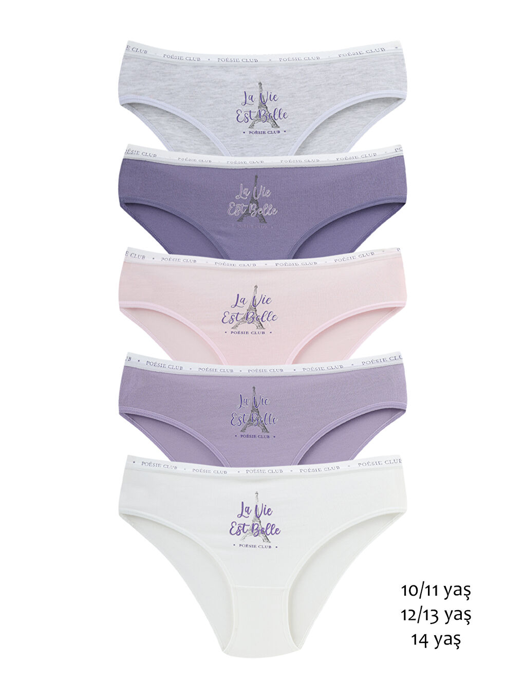 Karışık Kız Çocuk Slip Pamuklu Külot 5'li Paket