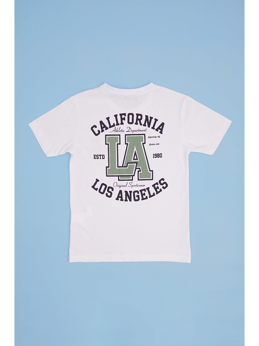 Beyaz Calıfornıa Baskılı Erkek Çocuk Tişört-1