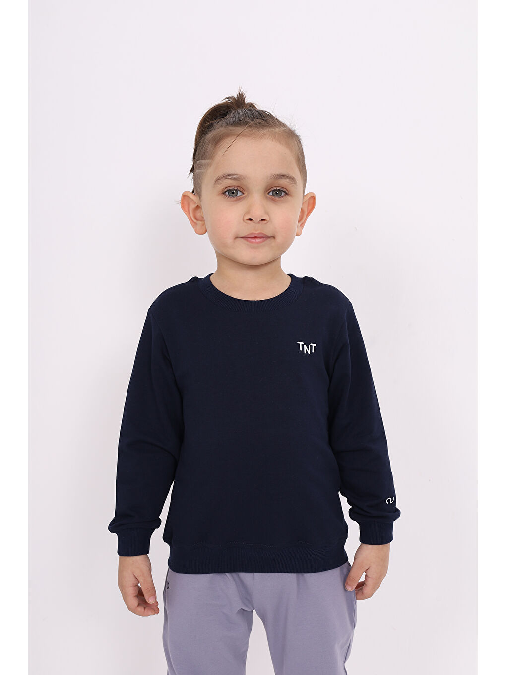 Lacivert Unisex Çocuk Baskılı Sweatshirt-4