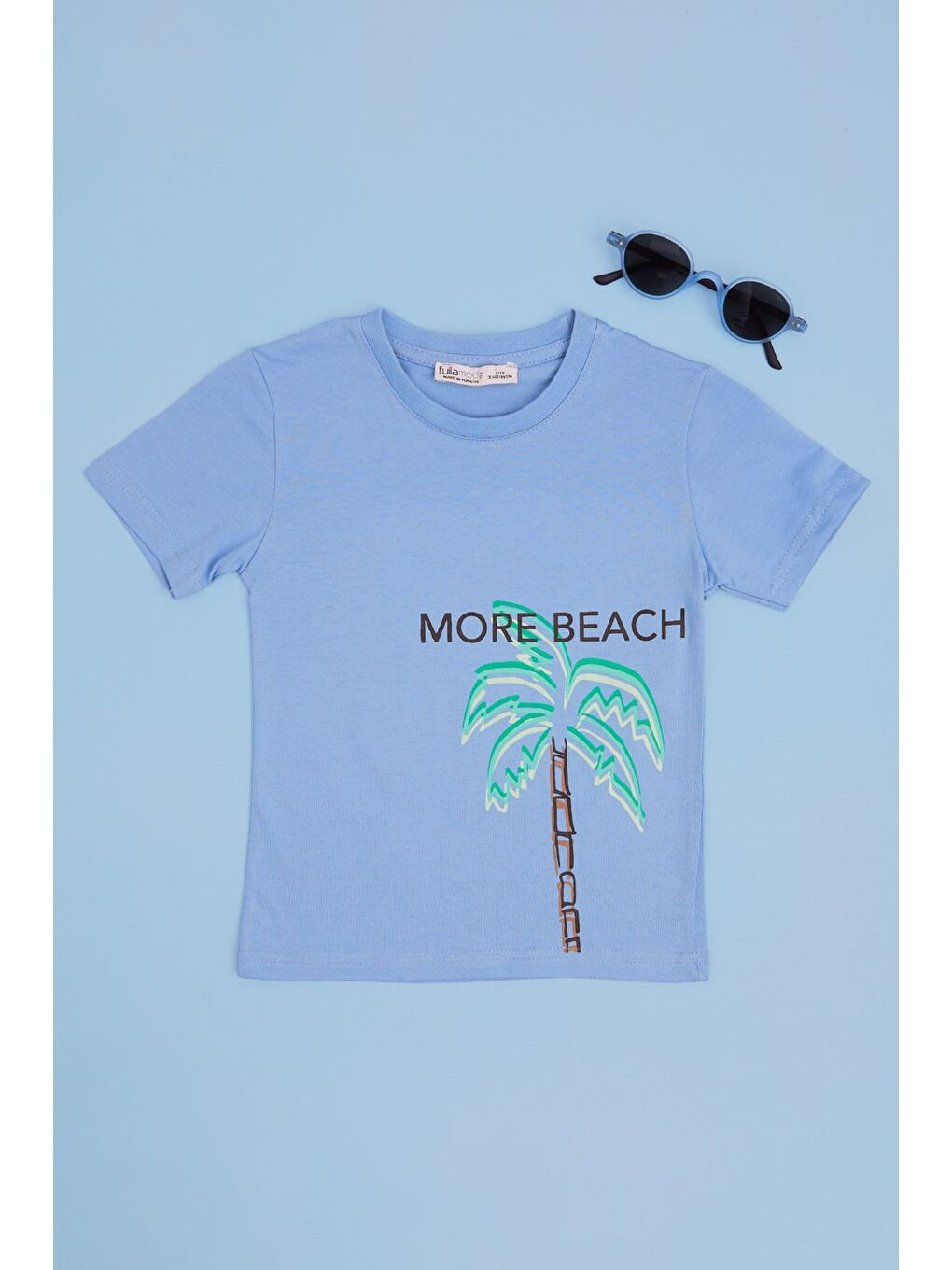 Mavi More Beach Baskılı Erkek Çocuk Tişört