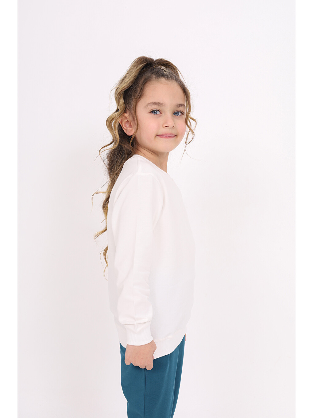 Ekru Unisex Çocuk Baskılı Sweatshirt-2