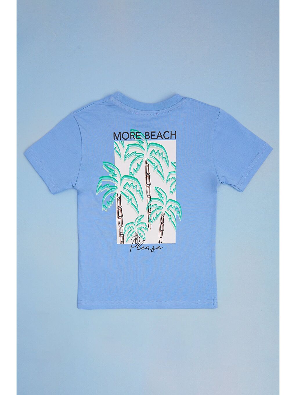 Mavi More Beach Baskılı Erkek Çocuk Tişört-1