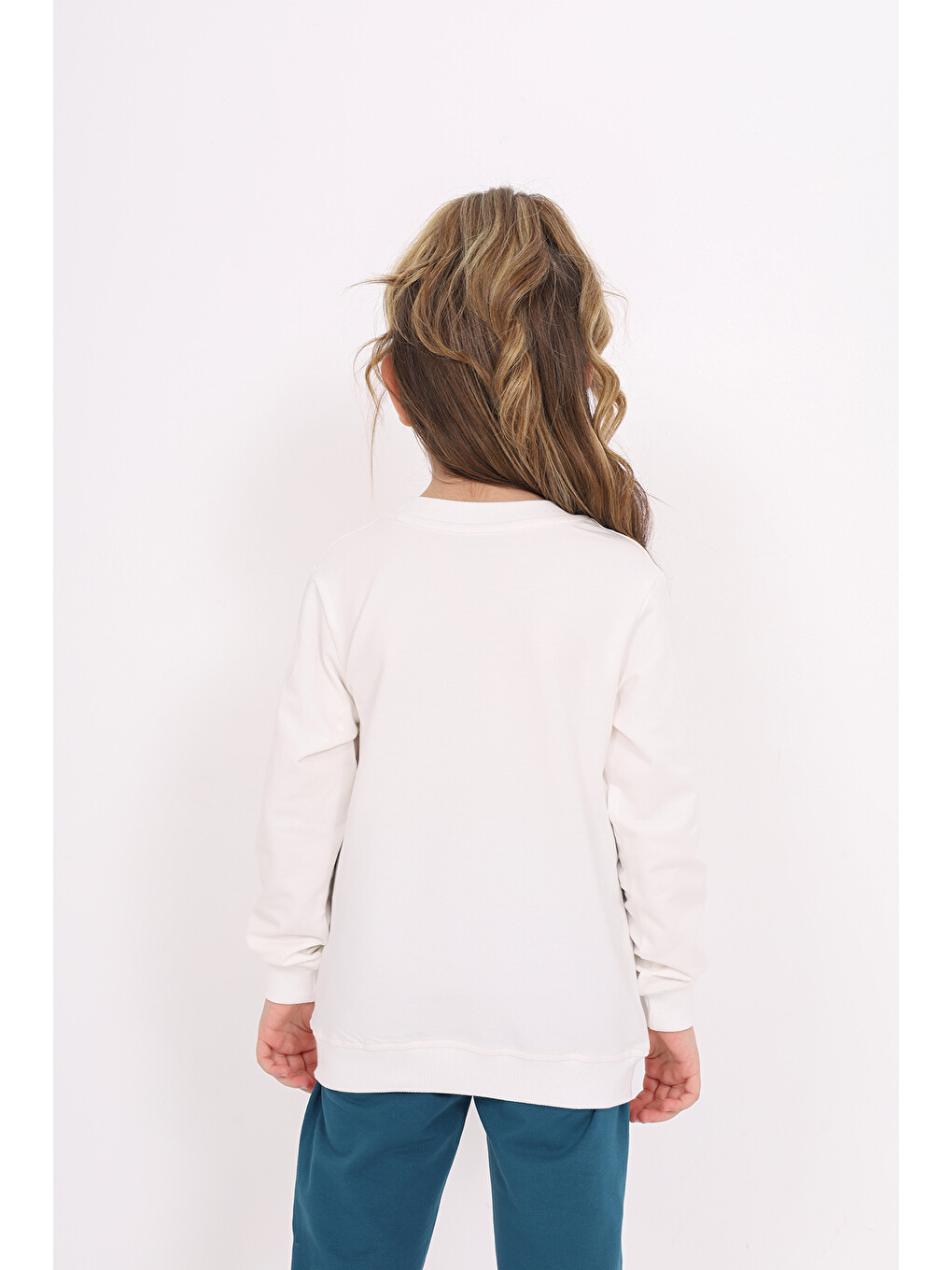 Ekru Unisex Çocuk Baskılı Sweatshirt-3