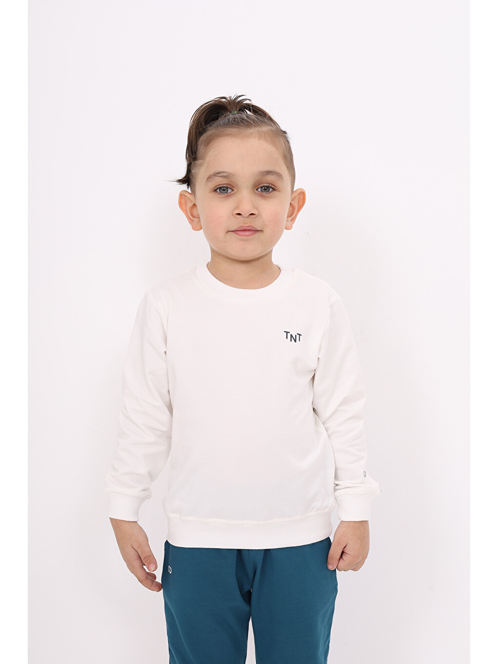 Ekru Unisex Çocuk Baskılı Sweatshirt-4