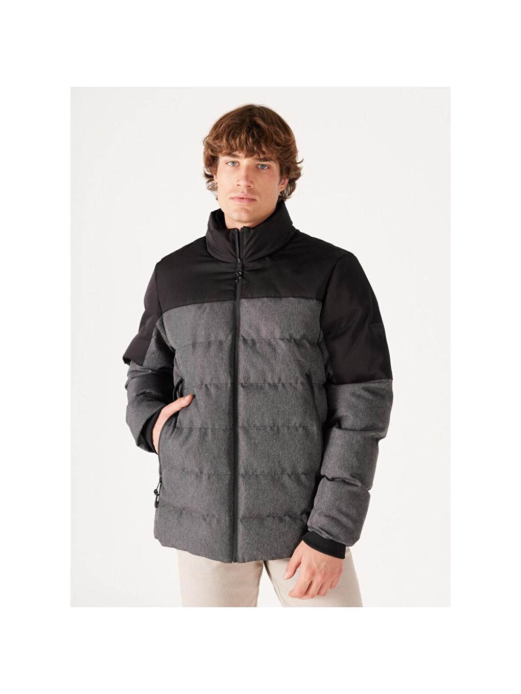 Wrangler Siyah Puffer Erkek Siyah Dik Yaka Mont - 1