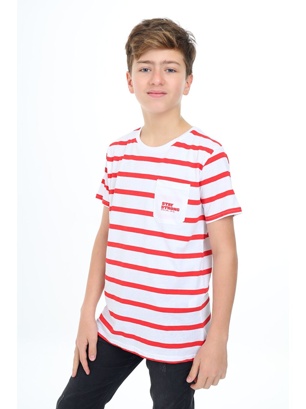 Kırmızı Erkek Çocuk Baskılı Tişört