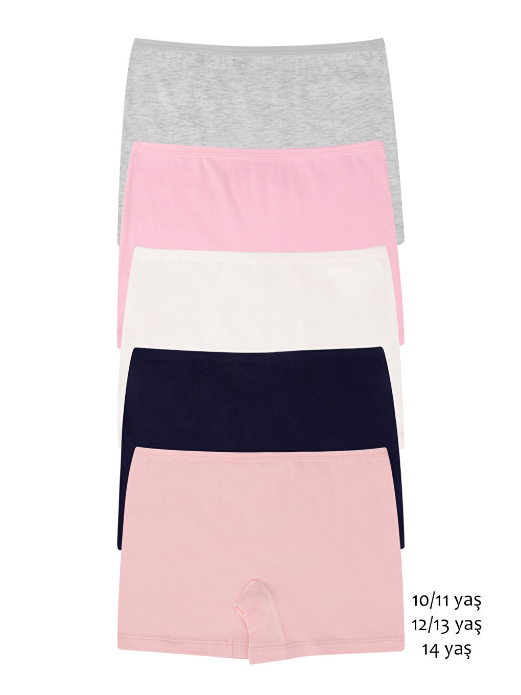 Karışık Kız Çocuk Renkli Pamuklu Boxer 5'li Paket-1