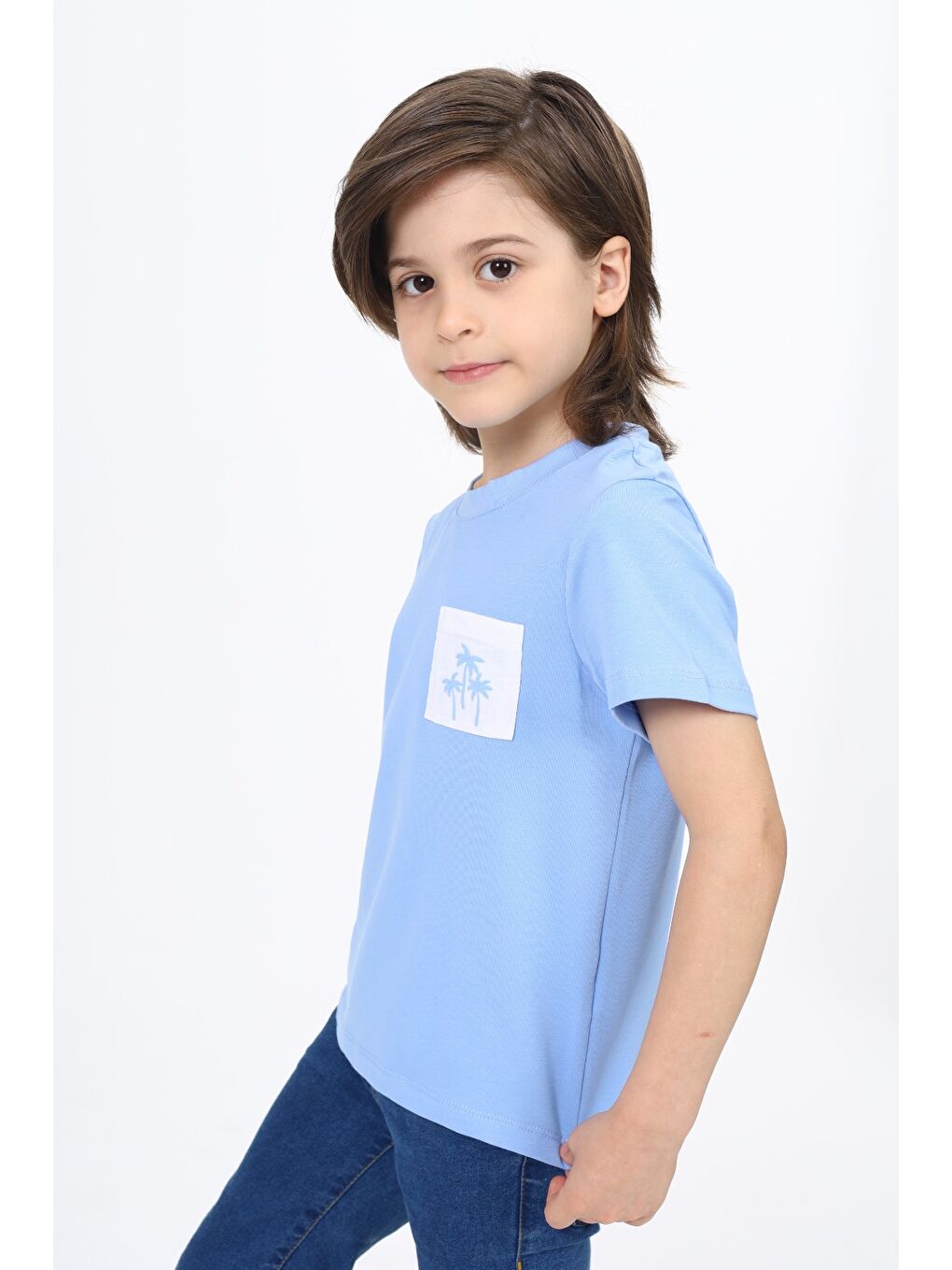 Lila Erkek Çocuk Baskılı Tişört-1