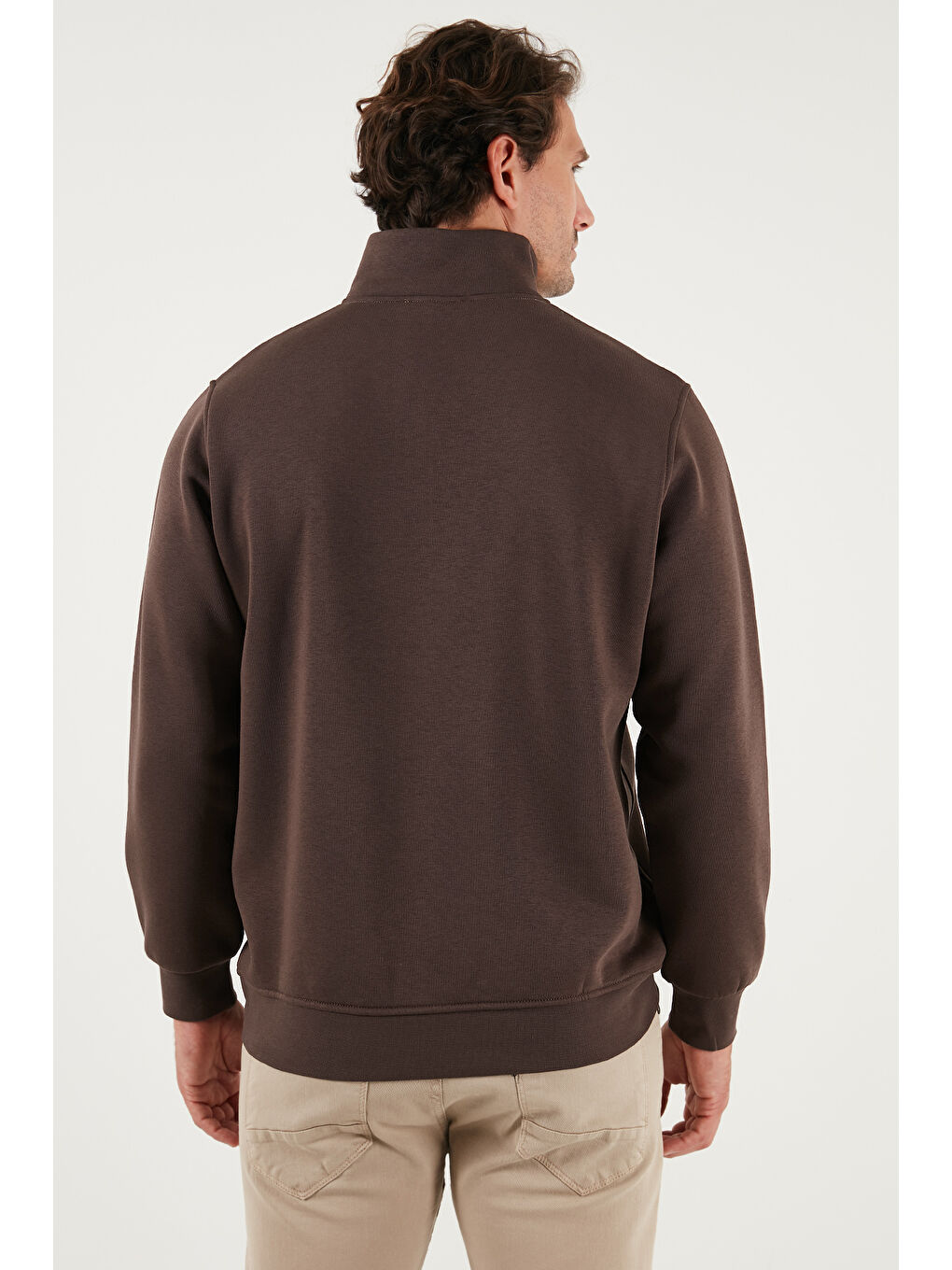 Kahverengi Pamuklu Regular Fit Dik Yaka 2'li Paket Sweat 59052592S2-3