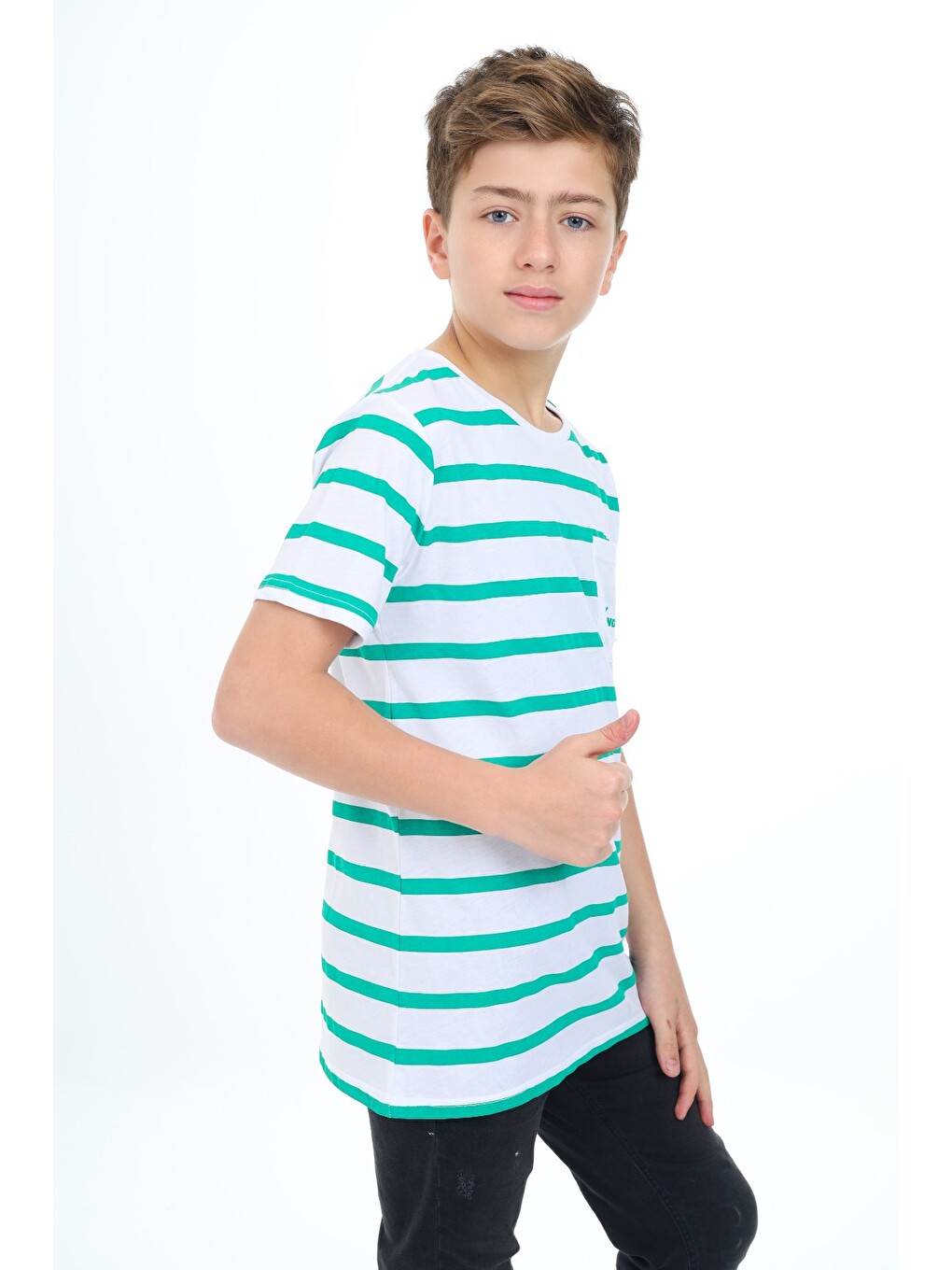 Yeşil Erkek Çocuk Baskılı Tişört-2