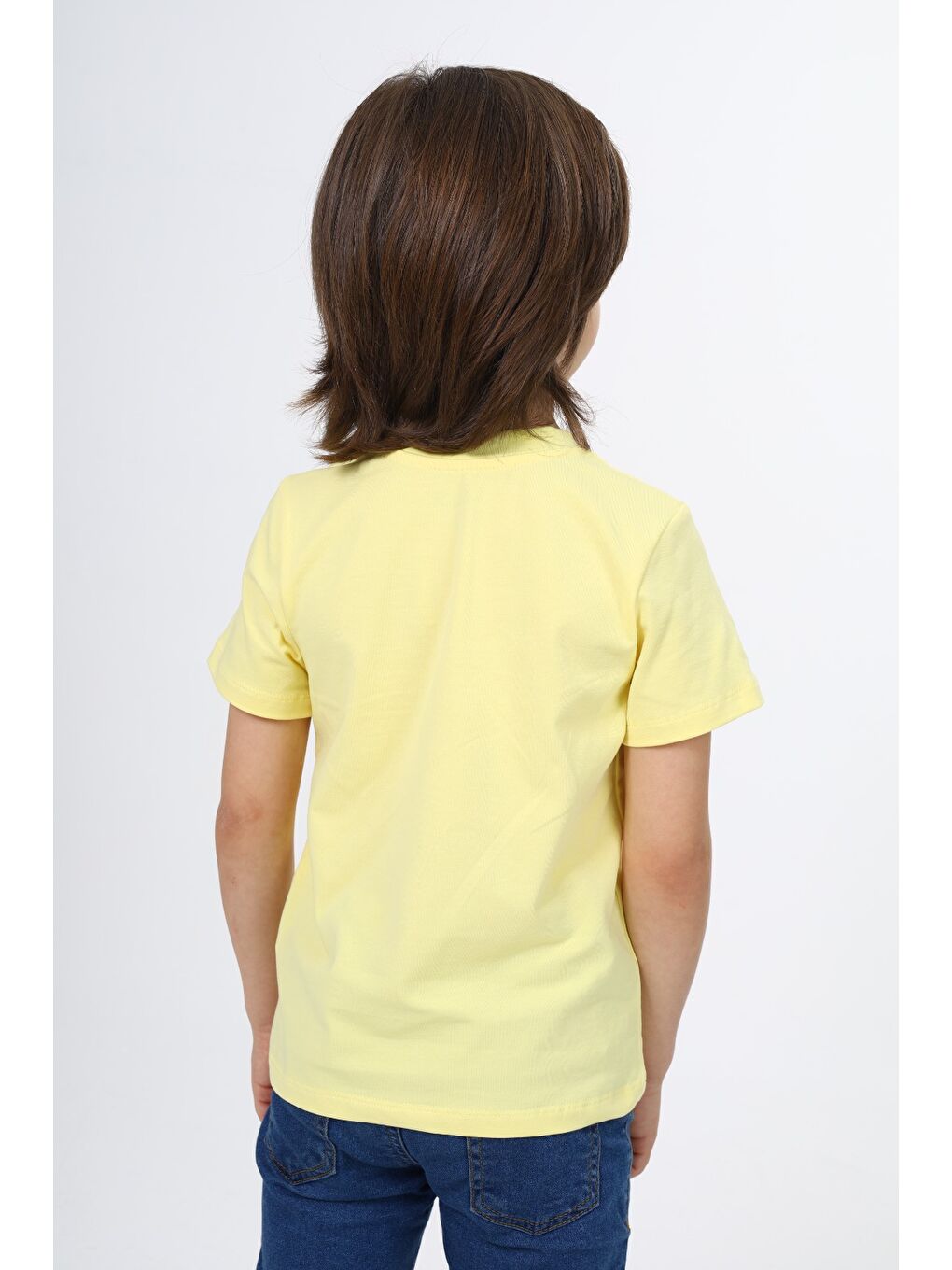 Sarı Erkek Çocuk Baskılı Tişört-1