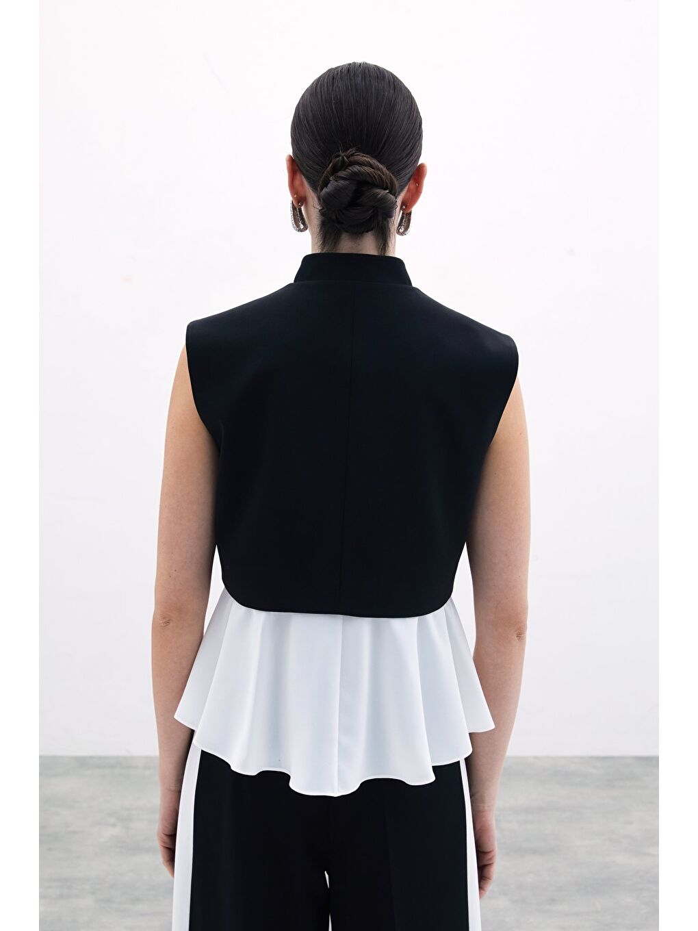 Kontrast Kısa Ceket - Siyah-5
