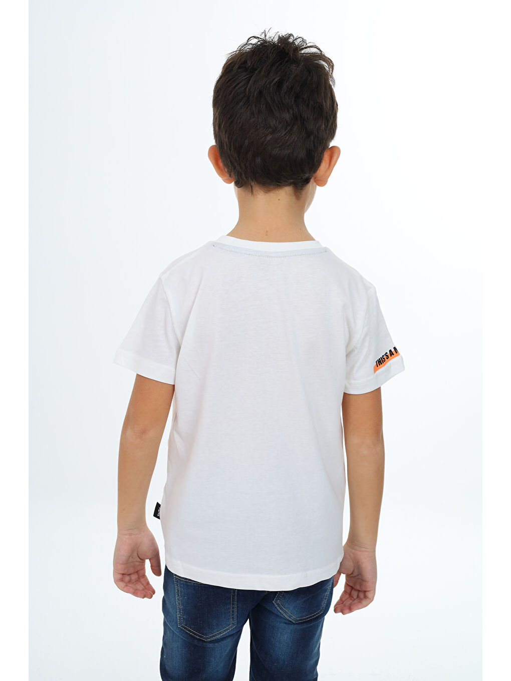 Ekru Erkek Çocuk Baskılı Tişört-2