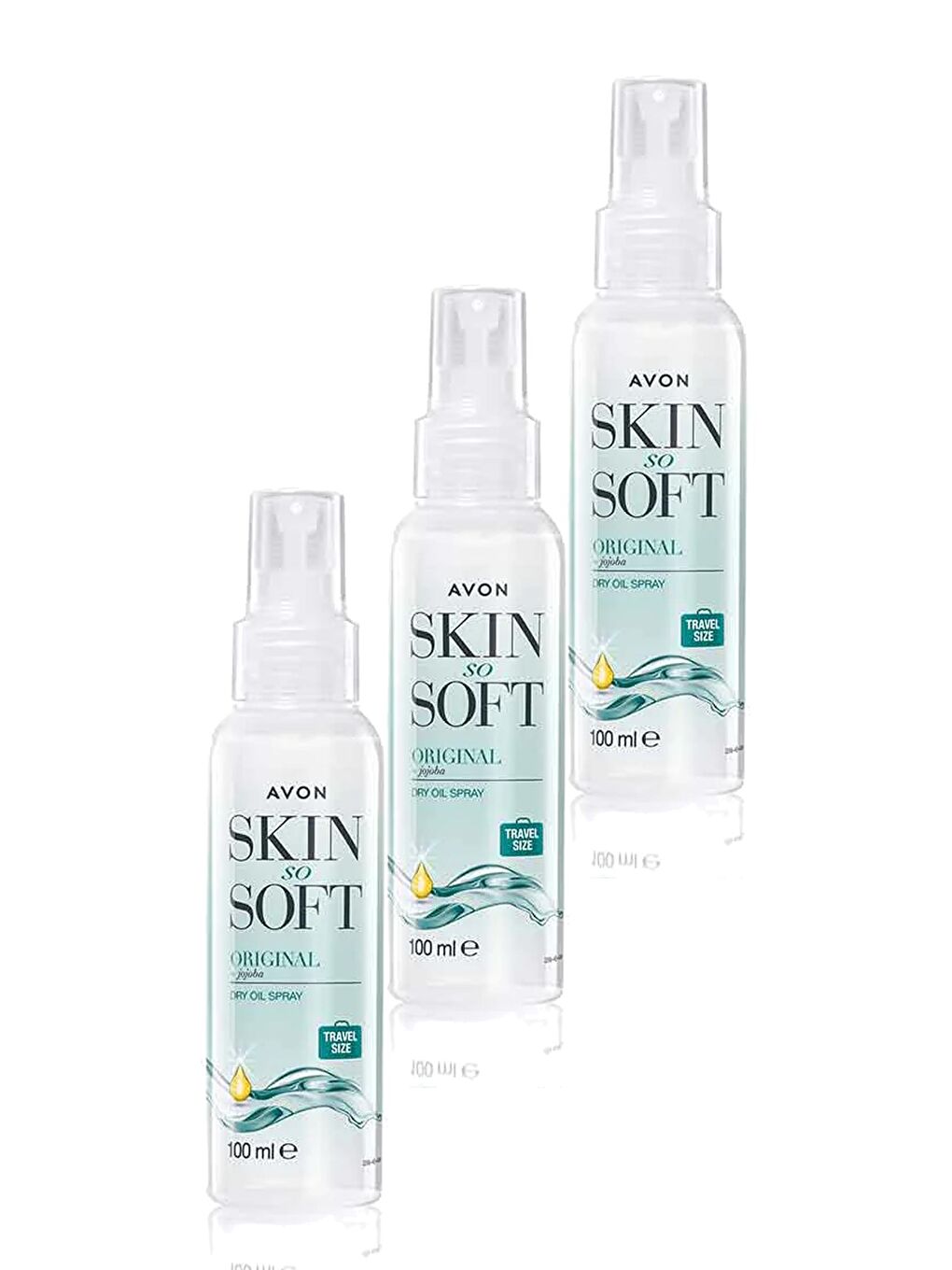 AVON Renksiz Skin So Soft Orijinal Kuru Yağ Vücut Spreyi 100 ml 3'lü Set