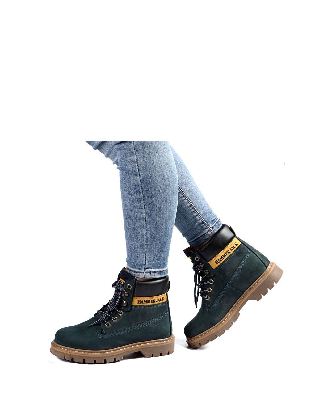 Hakiki Deri Mavi Nubuk Kadın Bot-4