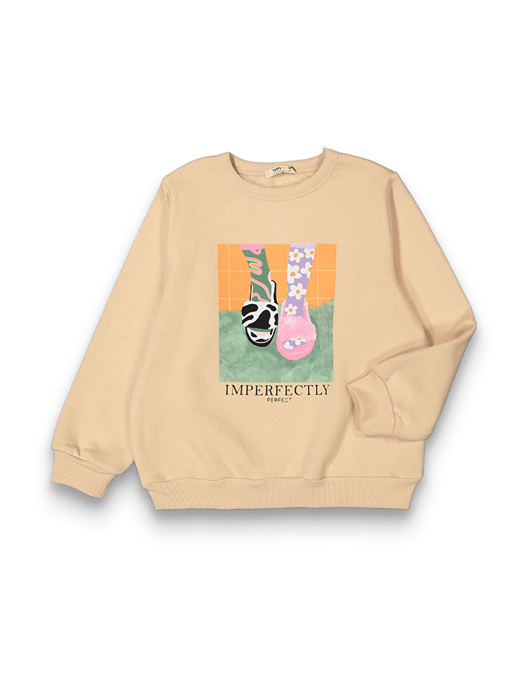 MİSSTUFFY Ekru Kız Çocuk Orta Kalınlıkta Basic Sweatshirt