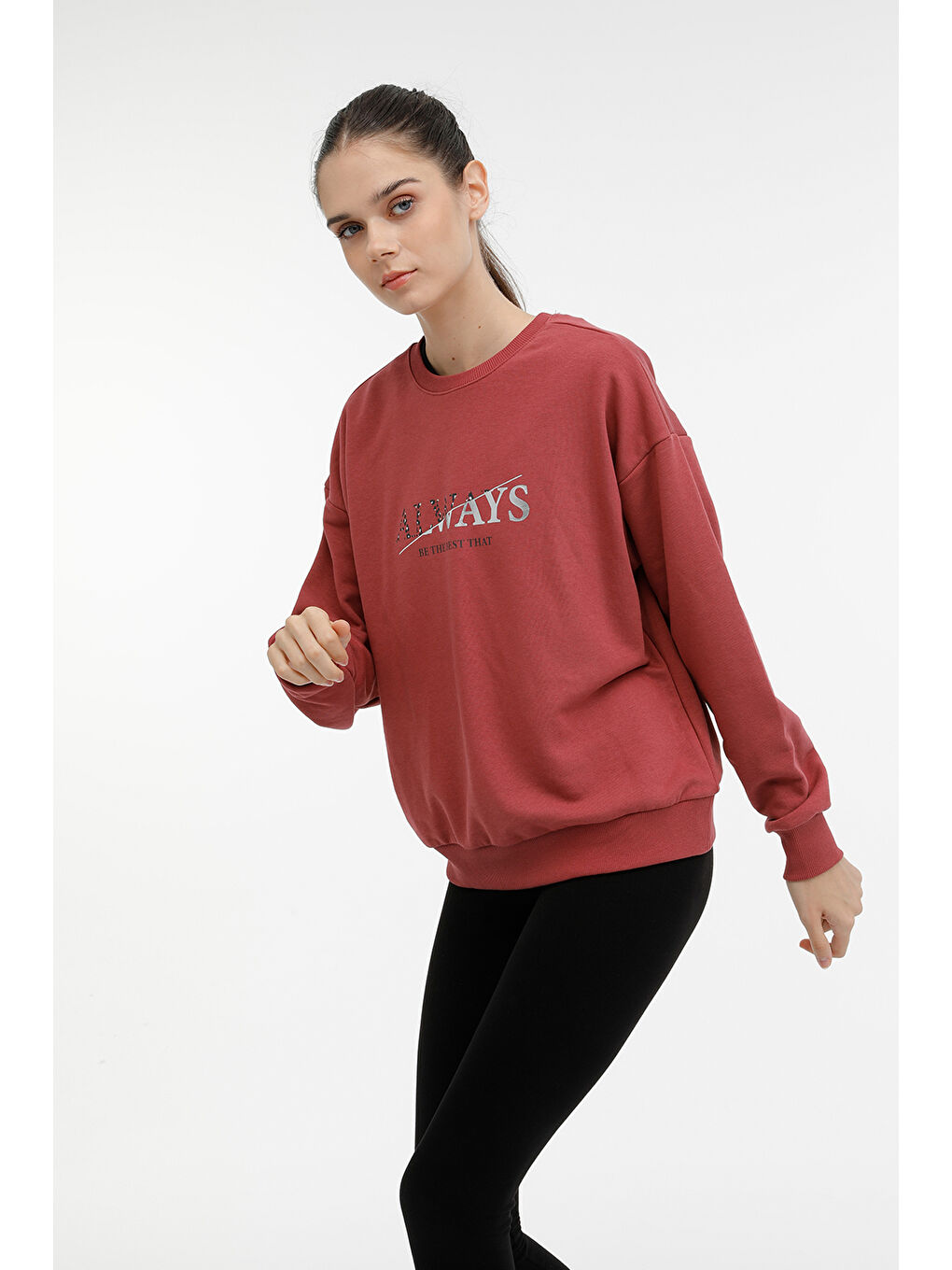 Kinetix Bordo WL DELLA 16GD22 3PR PASTEL BORDO Kadın Sweatshirt