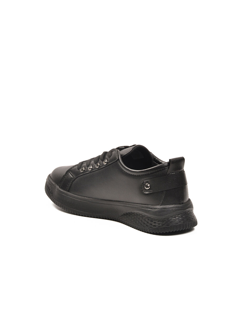 Siyah Bağcıklı Hafif Deri Kadın Spor Ayakkabı 201 G-3