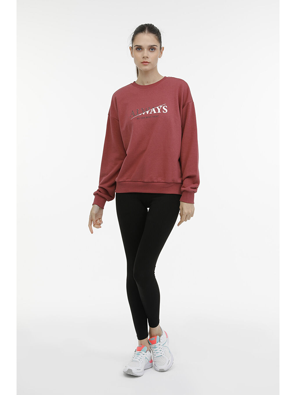 Kinetix Bordo WL DELLA 16GD22 3PR PASTEL BORDO Kadın Sweatshirt - 2