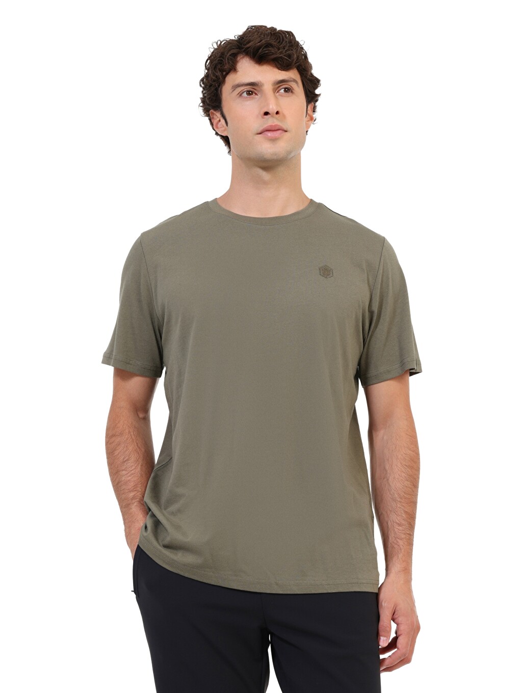 Haki Kısa Kol T-shirt Erkek Hakı Mb Ct102 C Nk T-sh-1