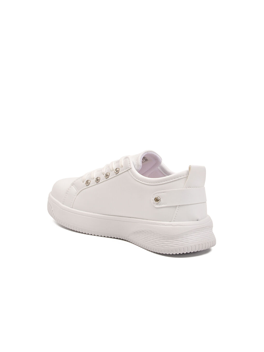 Beyaz Bağcıklı Hafif Deri Kadın Spor Ayakkabı 201 G-3