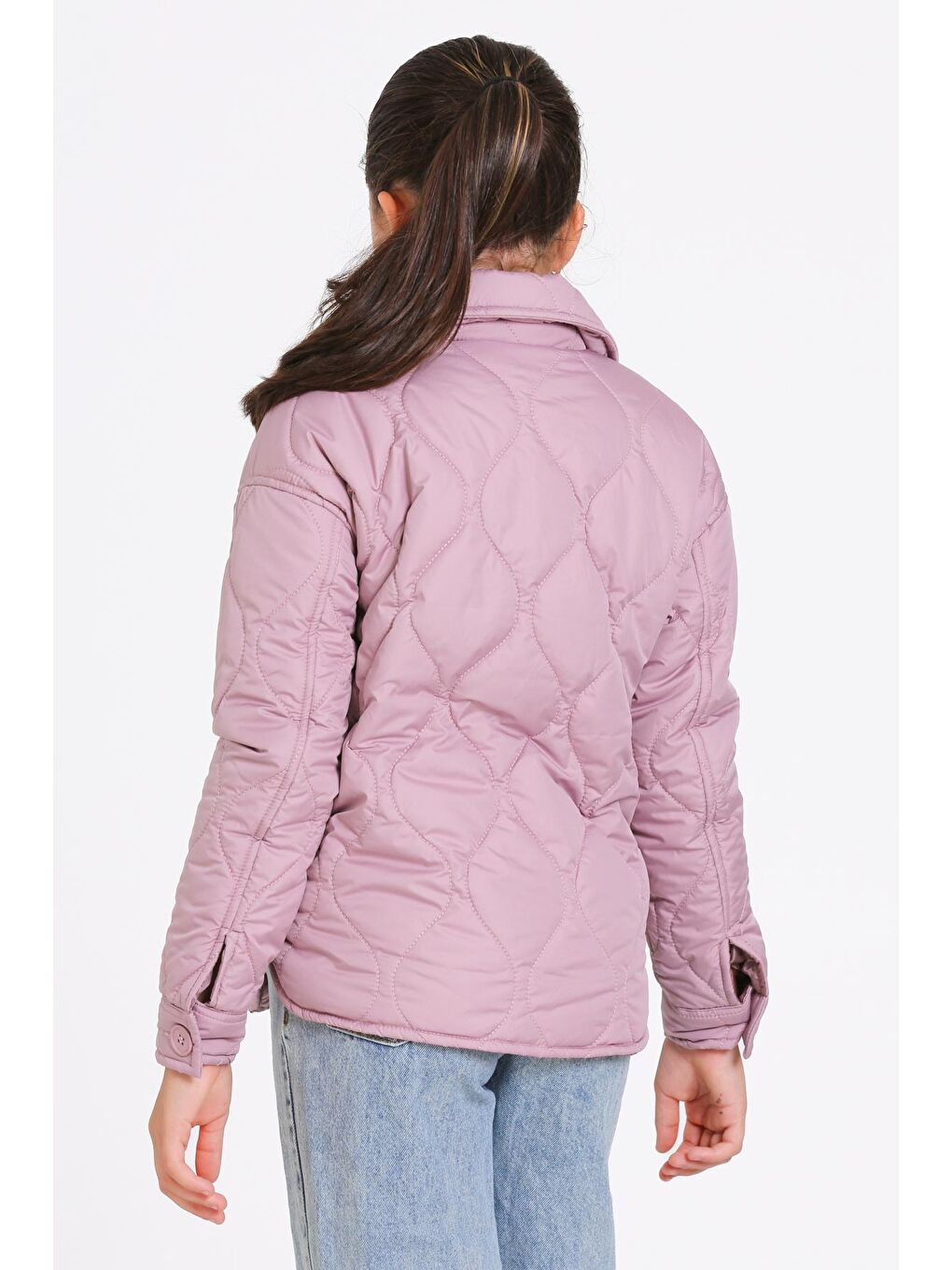 Pembe Kız Çocuk Gül Kurusu Kapitone Mevsimlik 7-12 Yaş Mont - 23242-2-4