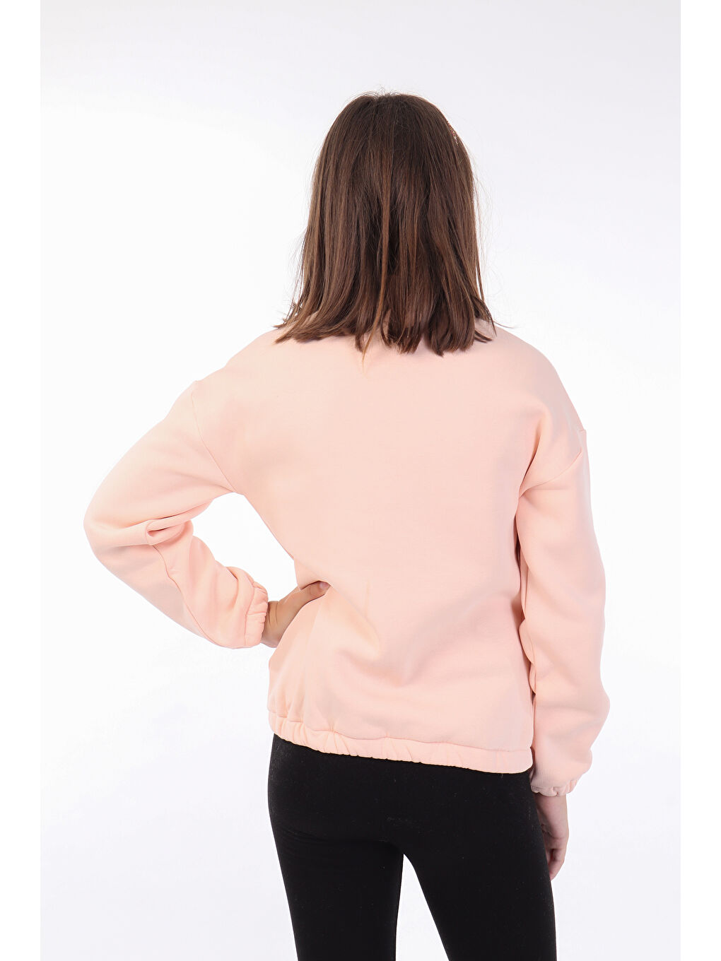 Pembe Kız Çocuk Baskılı Sweatshirt-1