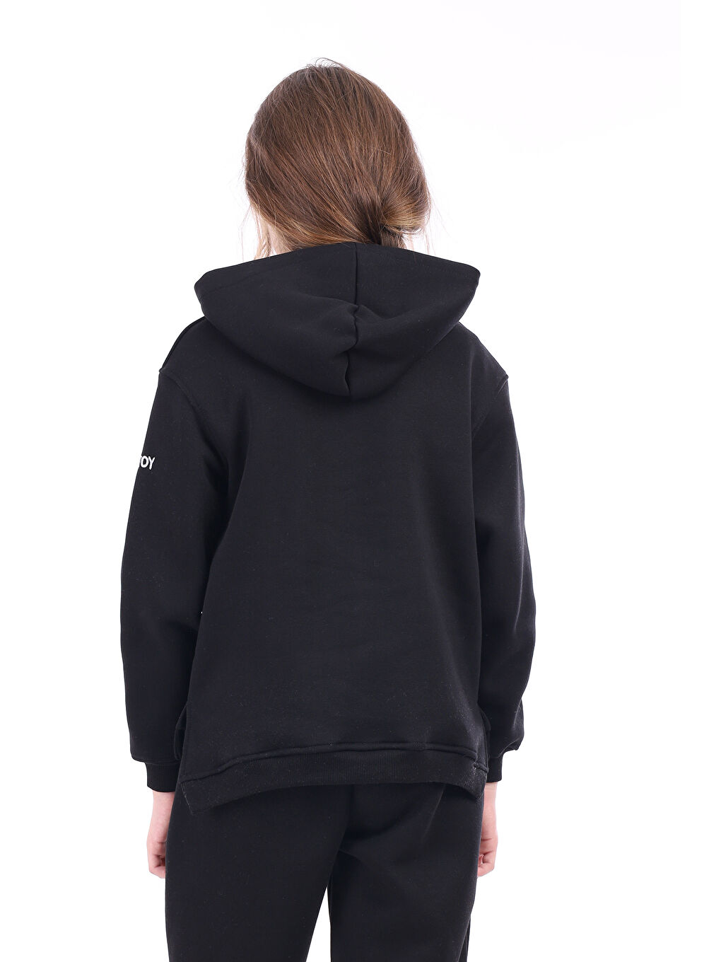 Siyah Kız Çocuk Nakışlı Sweatshirt-1