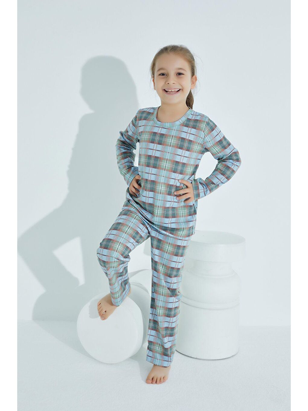 Mavi Kız Çocuk Pijama Takım 800-Ak -9-1