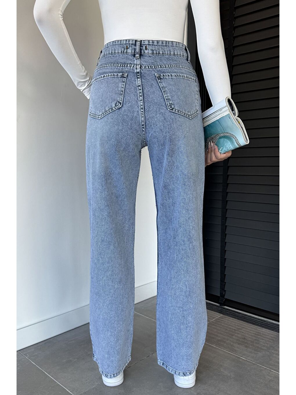 Mavi Taş Detaylı Kadın Jean Jean Pantolon-2