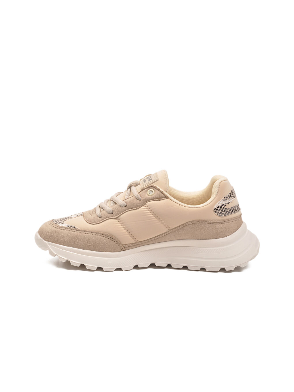 Bej Bağcıklı Hafif Esnek Kadın Spor Ayakkabı Roni G-1