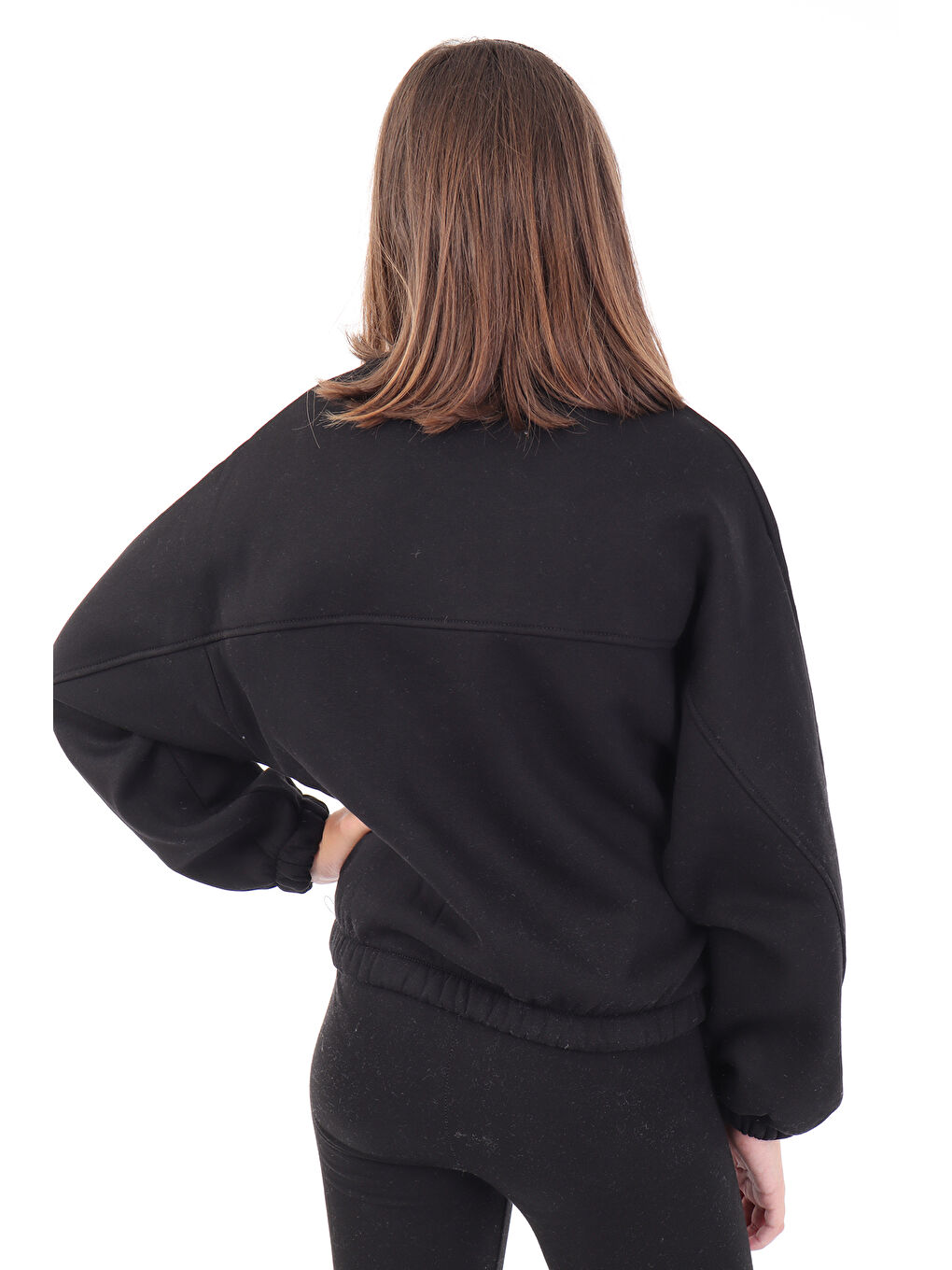 Siyah Kız Çocuk Nakışlı Sweatshirt-1