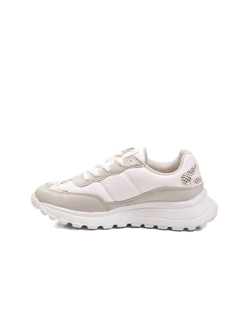 Beyaz Bağcıklı Hafif Esnek Kadın Spor Ayakkabı Roni G-1