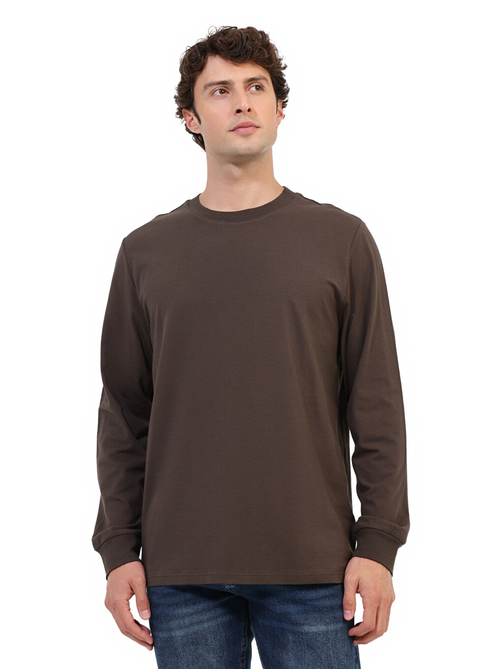 Uzun Kol T-shirt Erkek Kahverengi Mb 14yukol-1