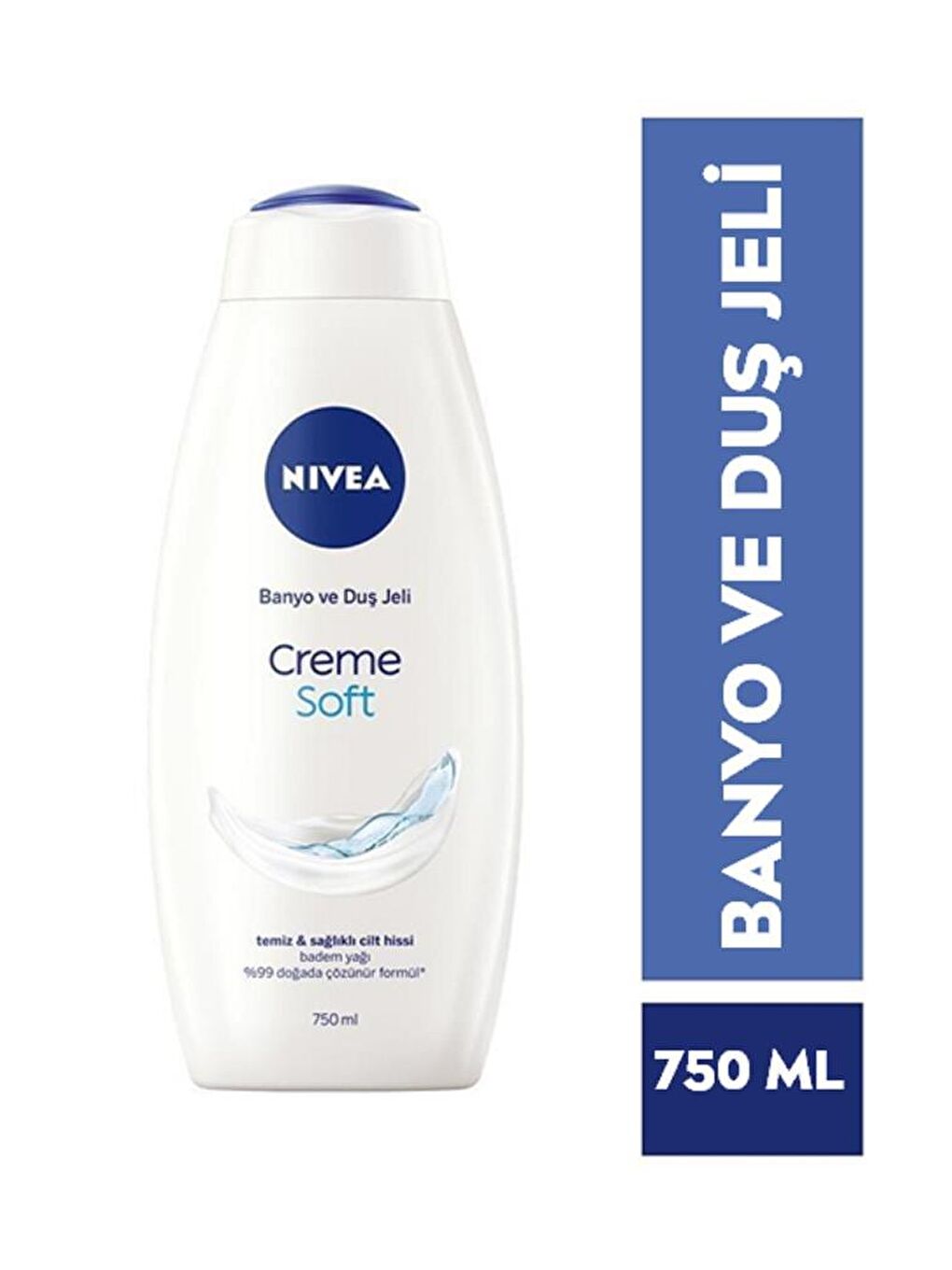 NIVEA Duş Jeli Creme Soft Kremsi Dokunuş 750 ml, Badem Yağı, Vücut Ne mlendirme, Ekonomik Boy