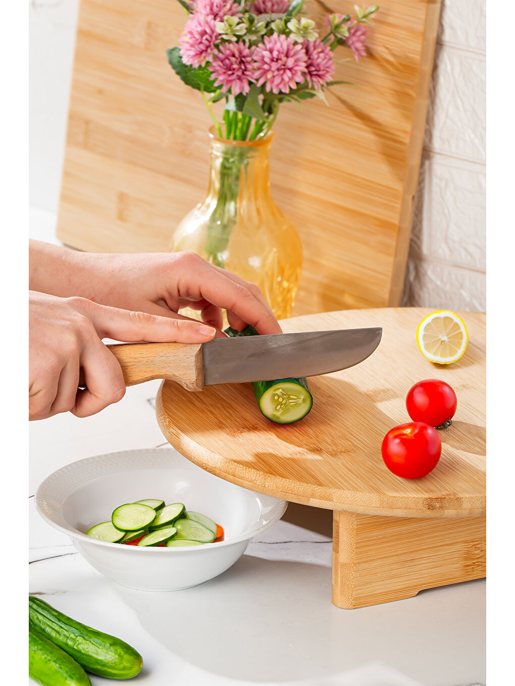 Kahverengi 15768 Soho 32 Stand Doğrama Tahtası Antibakteriyel Doğal Kesme Tahtası Doğrama Sunum Servis-2