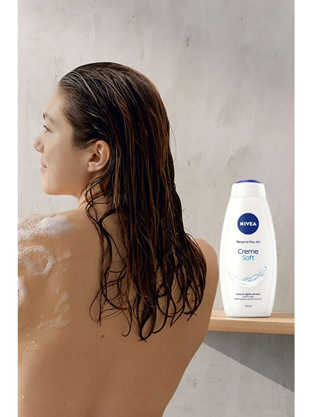 NIVEA Duş Jeli Creme Soft Kremsi Dokunuş 750 ml, Badem Yağı, Vücut Ne mlendirme, Ekonomik Boy - 3