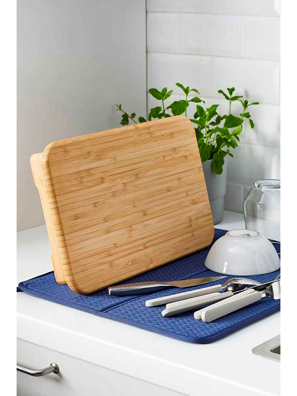 Haki Soho Standlı Bambu Doğrama Tahtası 14982 Kesme Tahtası 33,5x22 Cm-1