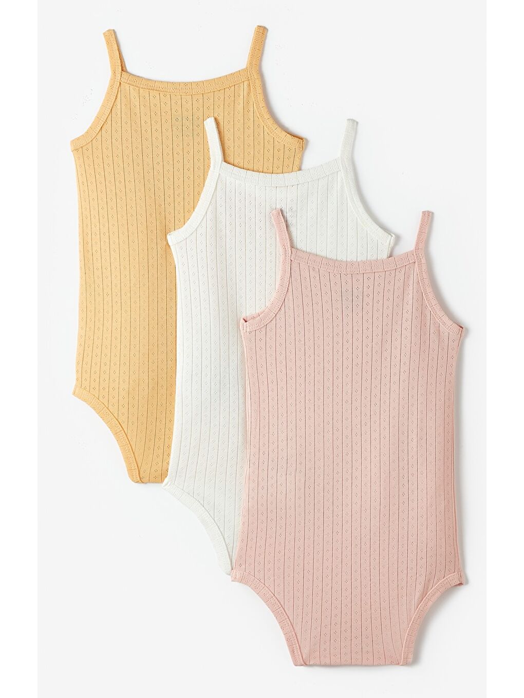 Pembe Bebek 3lü Ajurlu Askılı Body