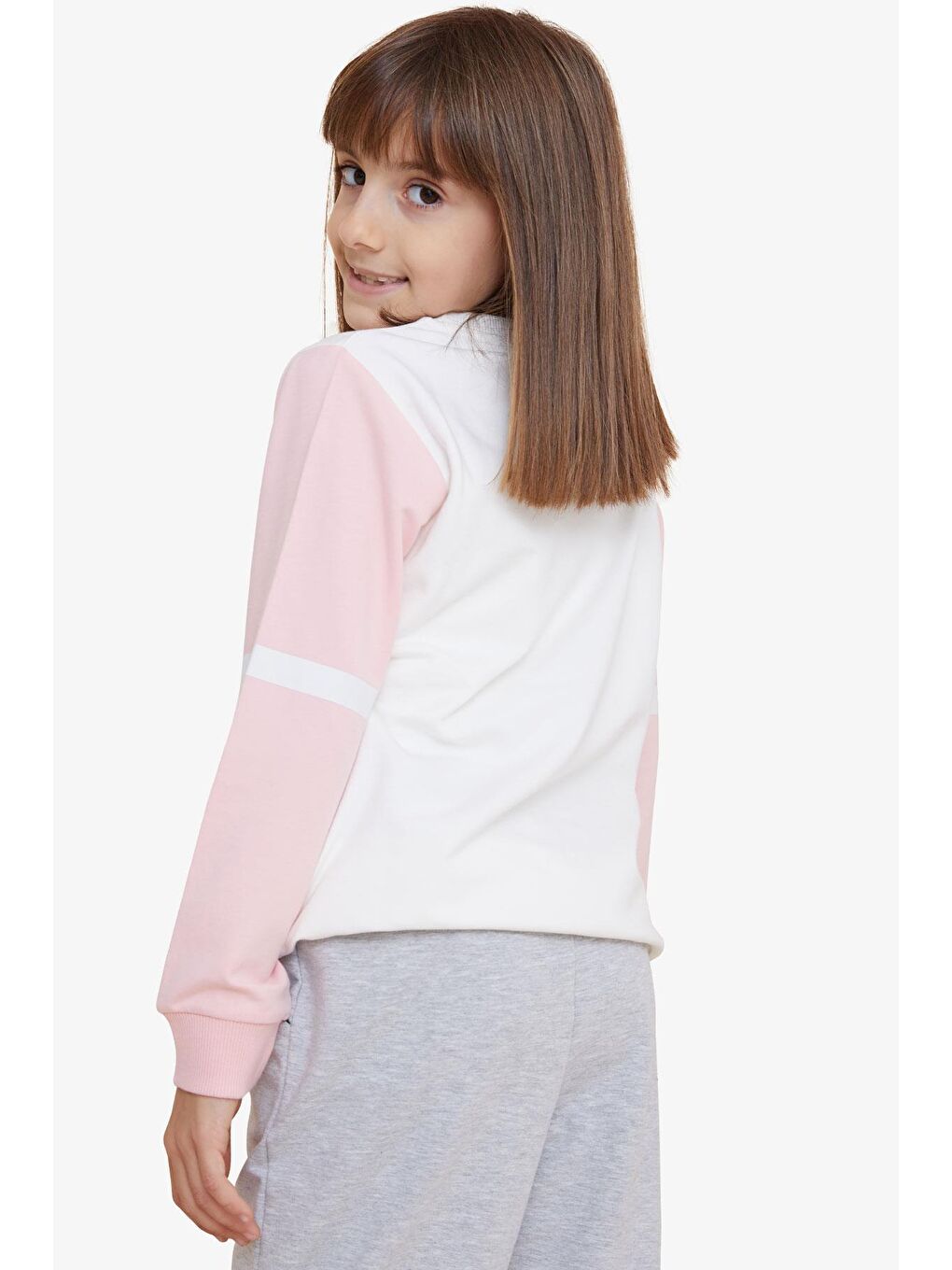 Kız Çocuk Sweatshirt Simli Yazı Baskılı Ekru (8 Yaş)-2