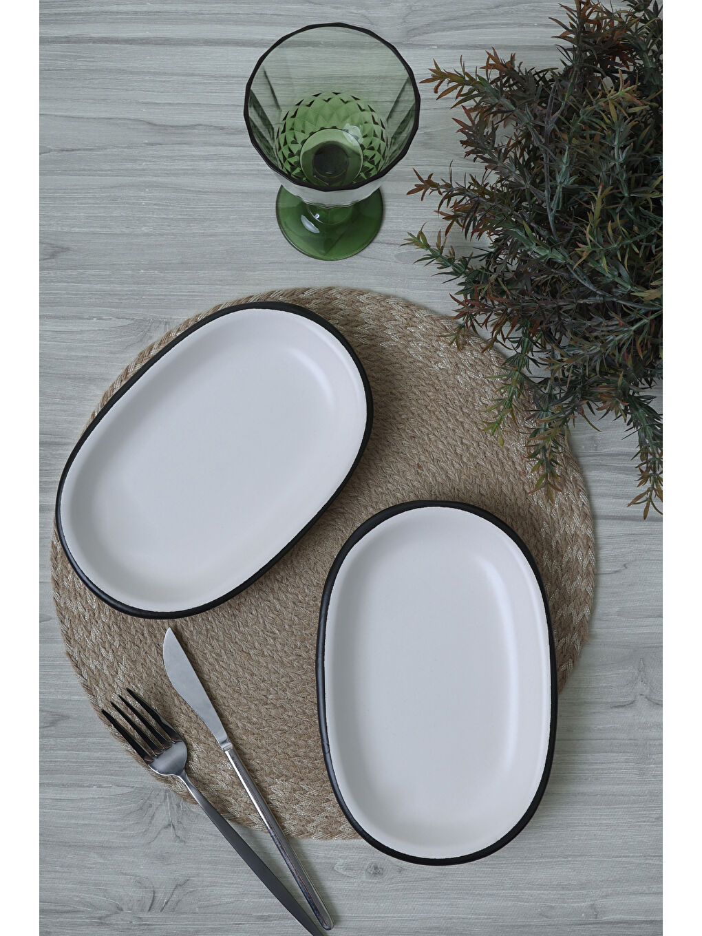 Beyaz Simply Hitit Kayık Tabak 22 Cm 2 Adet-1