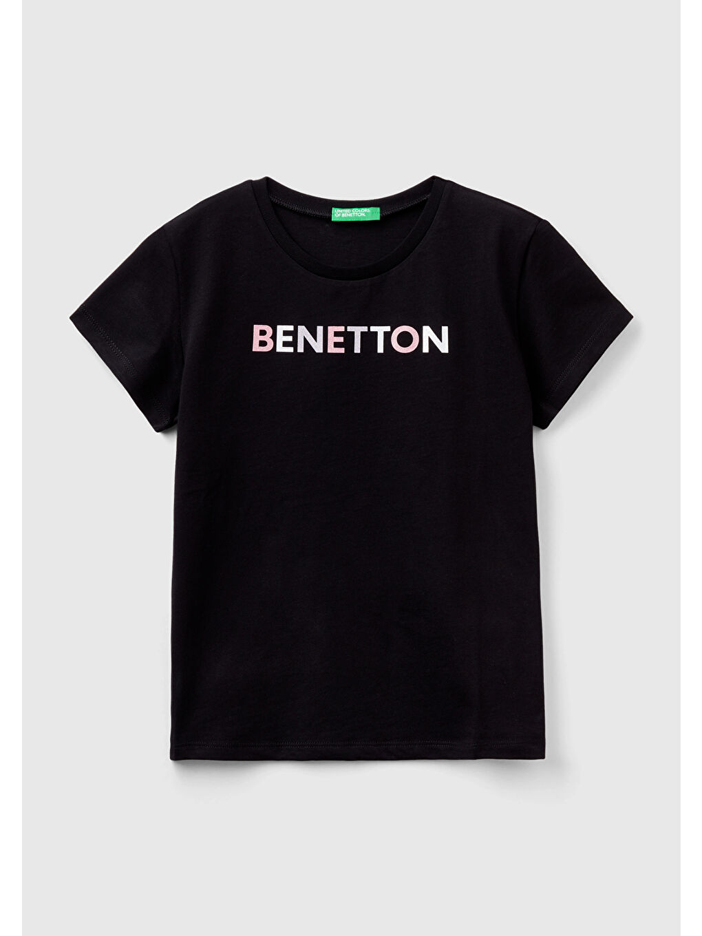 United Colors Of Benetton Siyah Kız Çocuk Siyah Simli T-Shirt