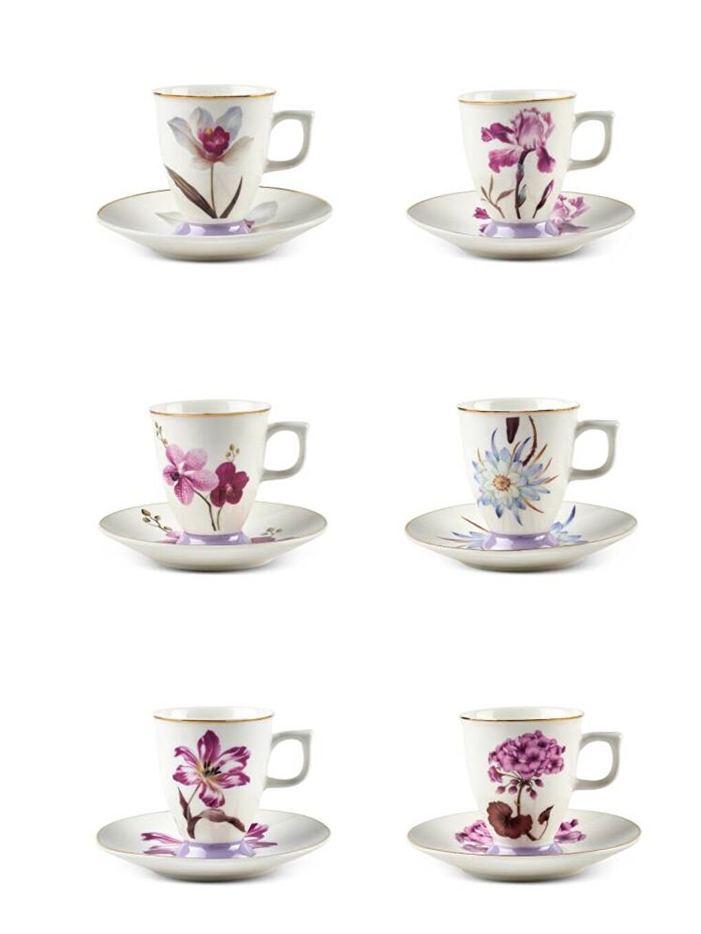 Beyaz 16864 Begonvil 6 Kişilik 12 Parça Porselen Kahve Takımı-3