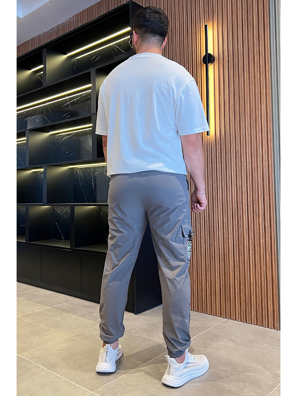 Mishar İtalia Haki Paraşüt Paça Cırtlı Slim Fit Jogger Pantolon - 4